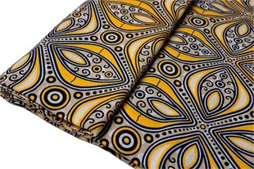 YELLOW MOSAIC Afrikanischer Wax Print Stoff